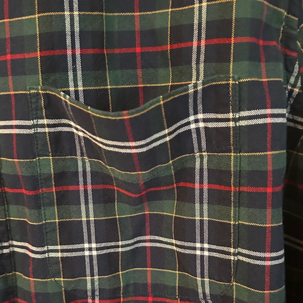 American Eagle Outfitters Men's Plaid Shirt - Black, Green, Red - Picture 3 of 5